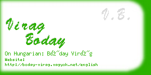 virag boday business card